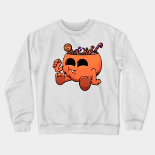 Cute Pumpkin Eating Halloween Candy Crewneck Sweatshirt